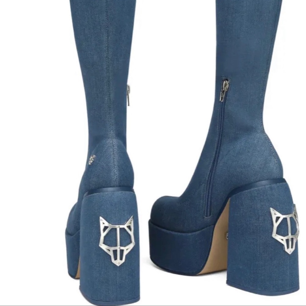 Naked Wolfe Spice Denim Platform Boots